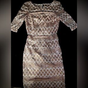 INTRICATE LACE & SEQUIN DETAILED DRESS  .